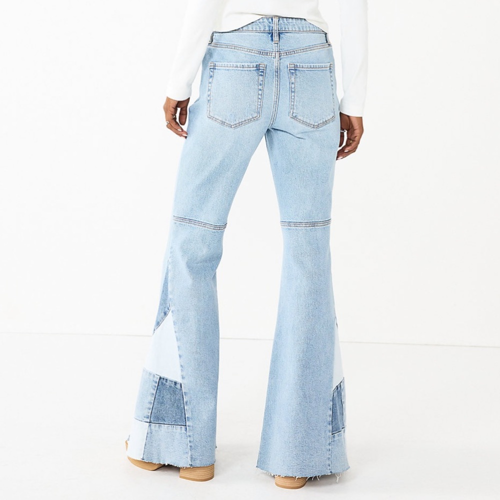 Patchwork Flared Jeans - image 3